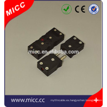 MICC Color negro Tipo J Conector macho Hueco Conector de termopares redondo